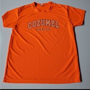 L 42 COZUMEL MEXICO SOUVENIR TECH ORANGE VACATION SHIRT TEE large